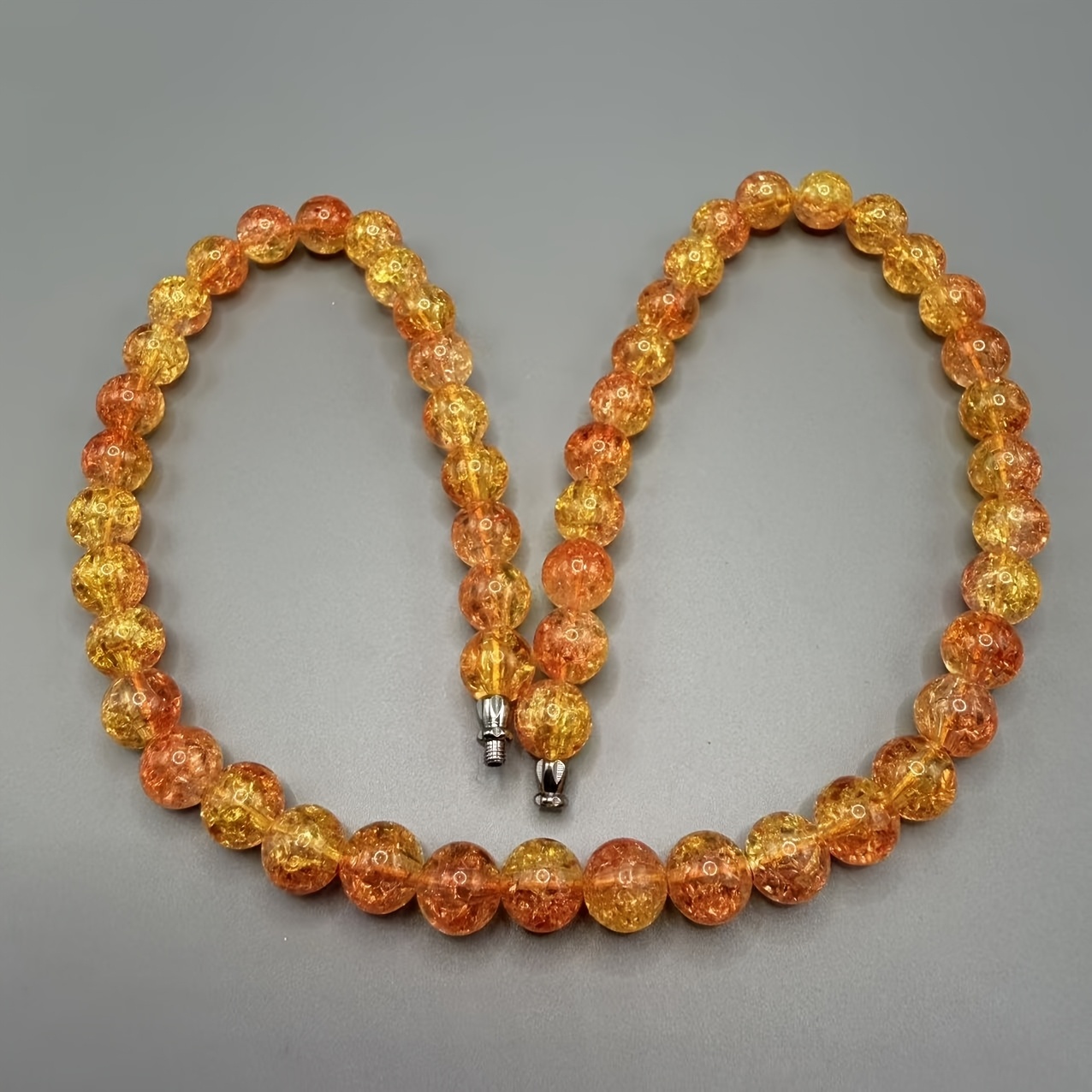Unisex Baltic Amber Necklace, Minimalist Smooth Beaded Chain
